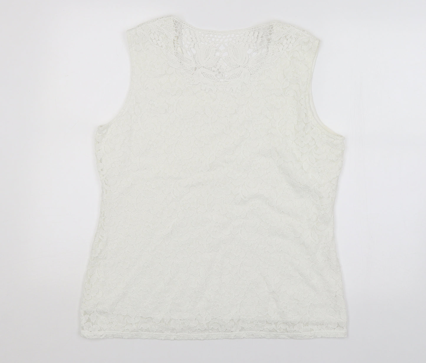 Preworn Womens White   Basic Tank Size 16