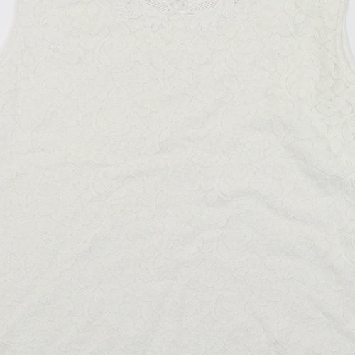 Preworn Womens White   Basic Tank Size 16