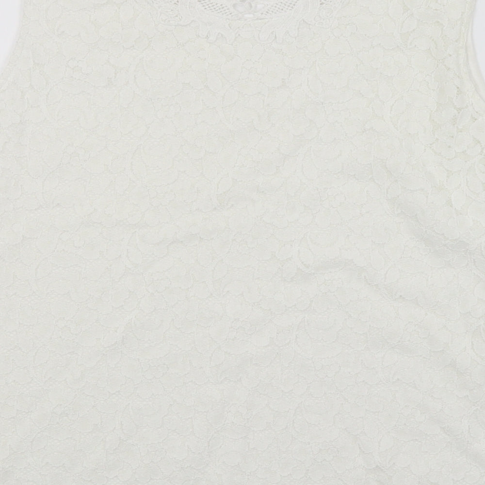Preworn Womens White   Basic Tank Size 16