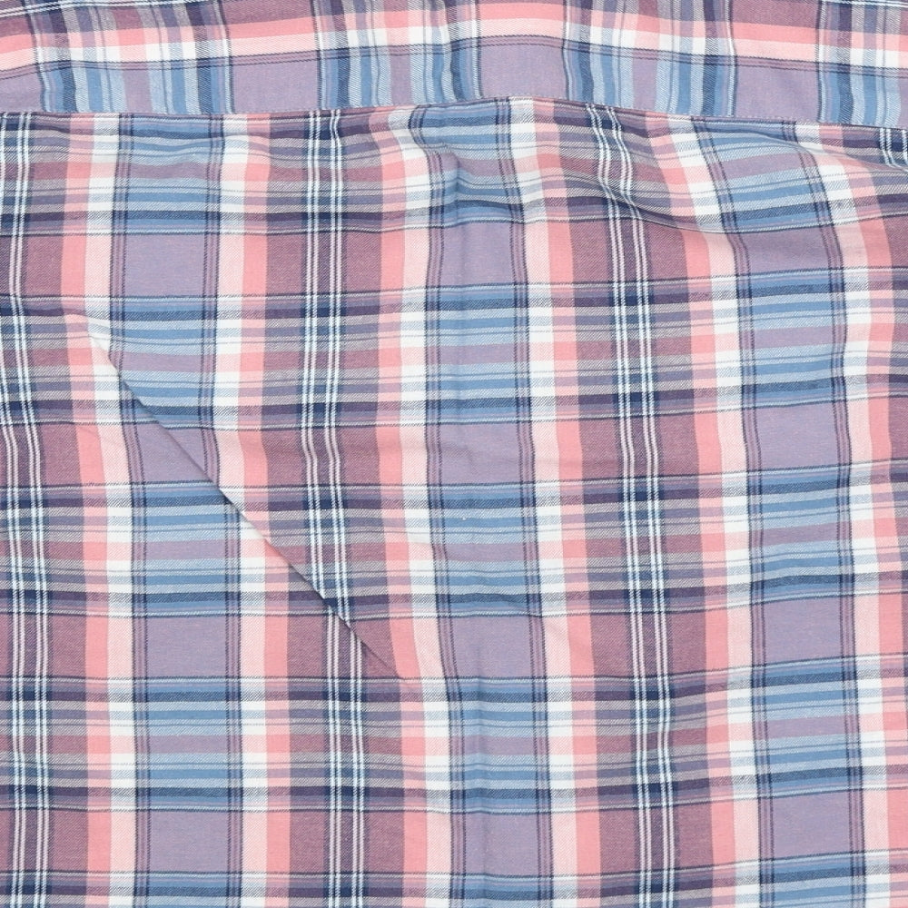 Woolovers Womens Blue Plaid  Basic Button-Up Size 12