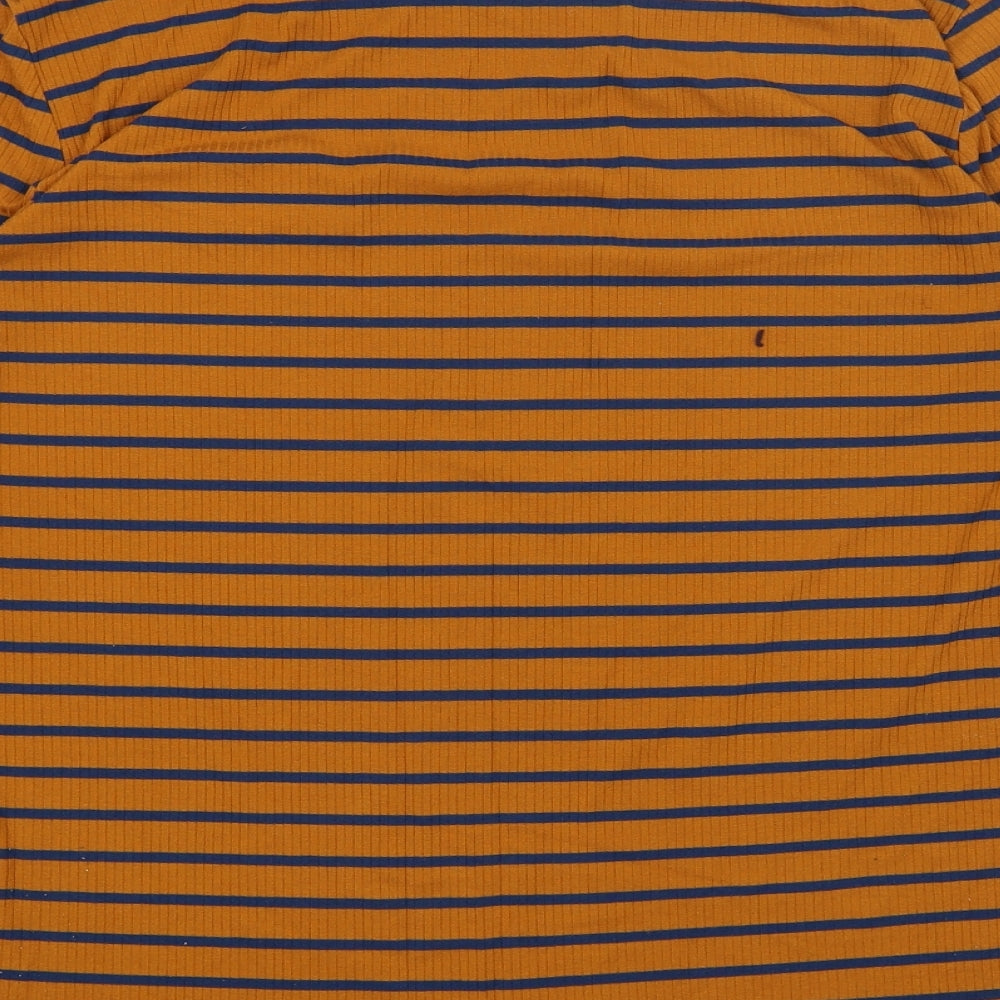 Falmer Womens Orange Striped  Basic T-Shirt Size 18