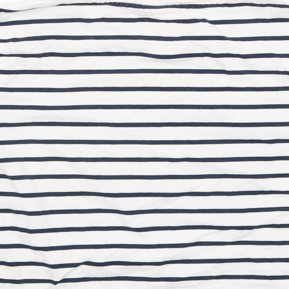 F&F Girls White Striped  Basic T-Shirt Size 7-8 Years  - Butterfly