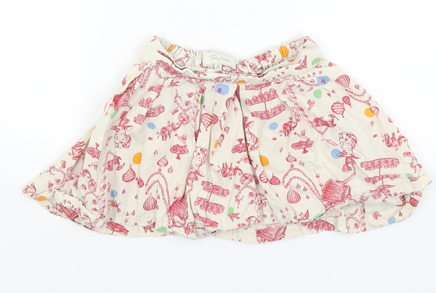 Tom Joule Girls White   Flare Skirt Size 6 Years - Alice in Wonderland