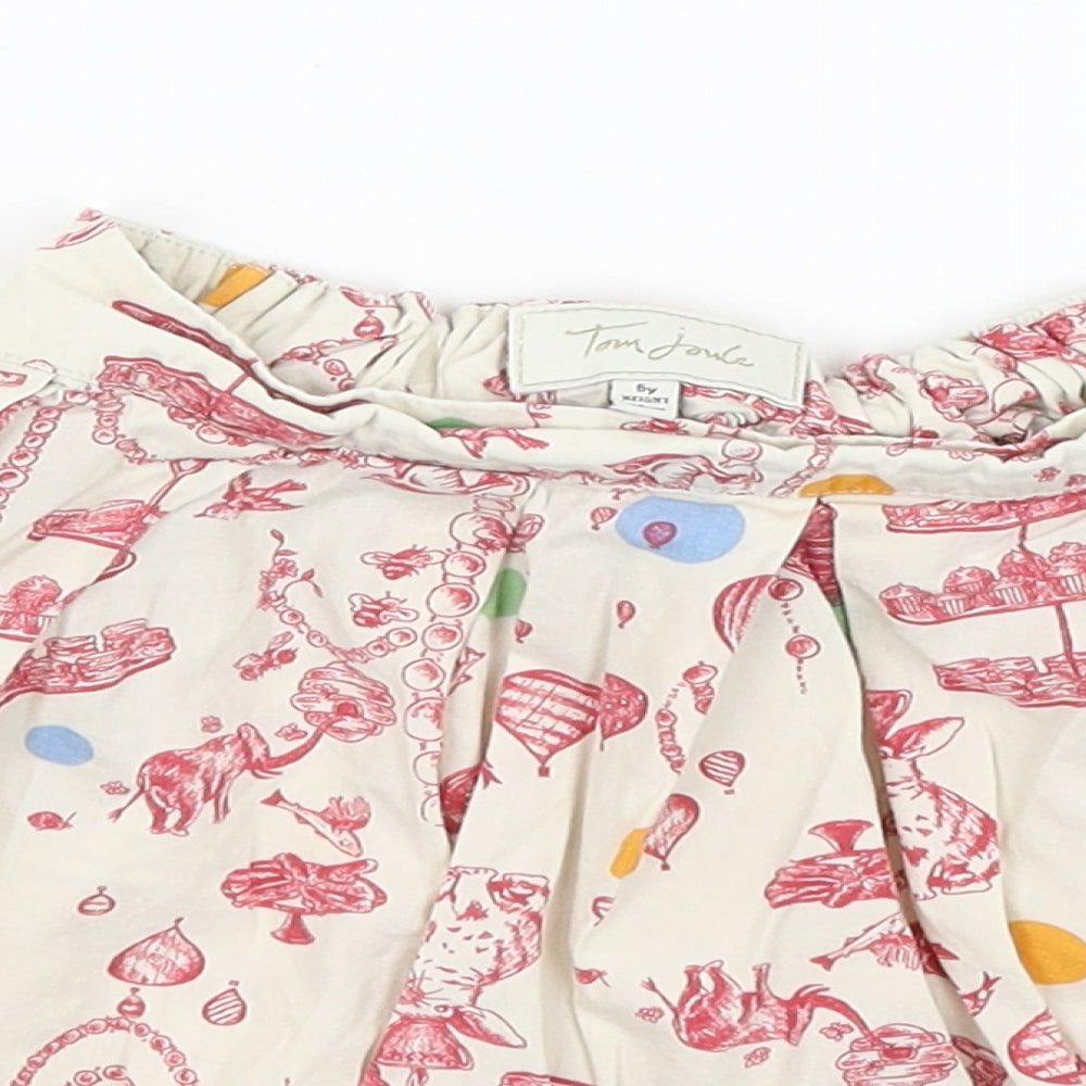 Tom Joule Girls White   Flare Skirt Size 6 Years - Alice in Wonderland
