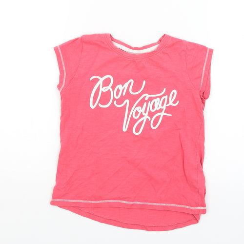 Matalan Girls Pink   Basic T-Shirt Size 6 Years  - Bon Voyage