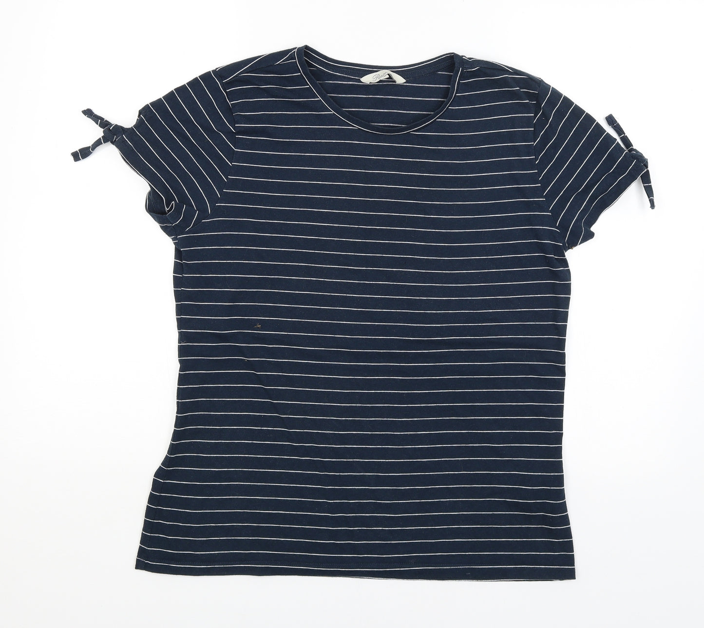 Peacocks Womens Blue Striped  Basic T-Shirt Size 14