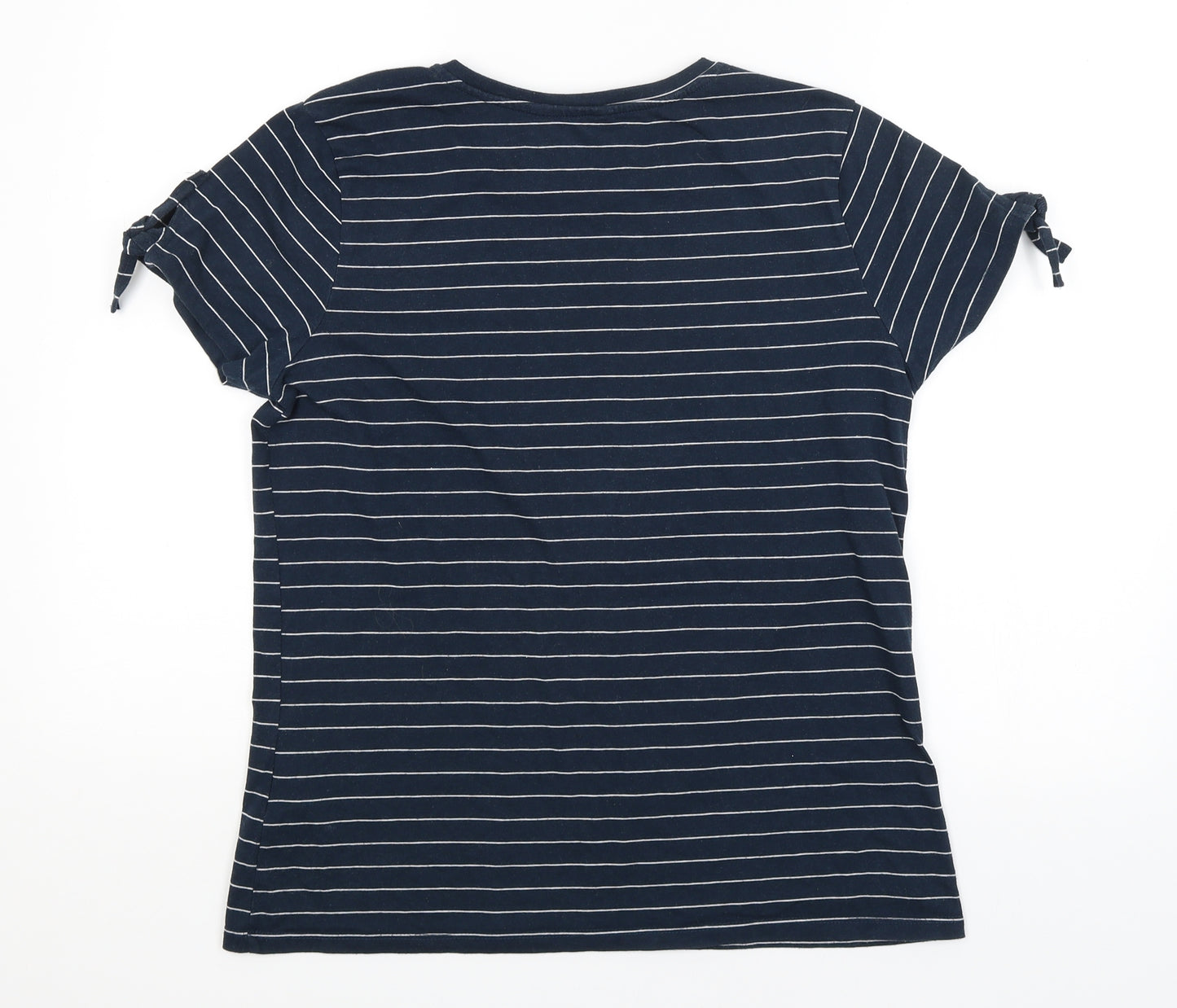 Peacocks Womens Blue Striped  Basic T-Shirt Size 14