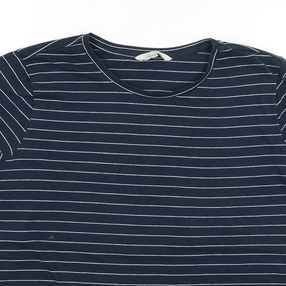 Peacocks Womens Blue Striped  Basic T-Shirt Size 14