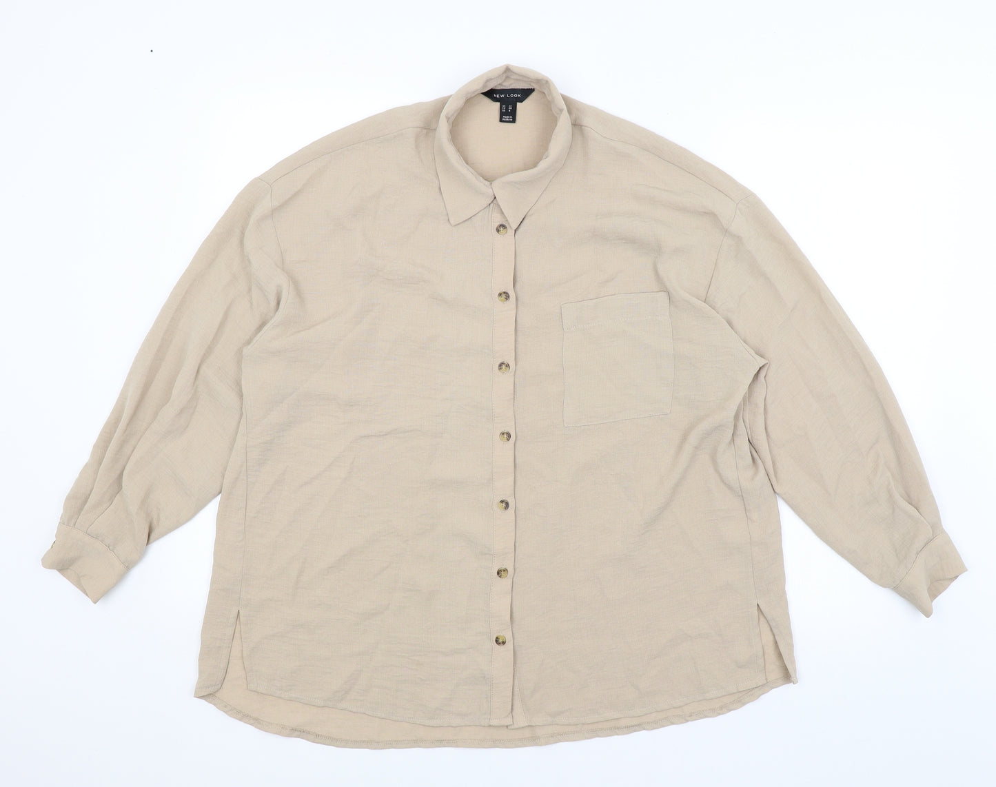 New Look Womens Brown   Basic Button-Up Size 12