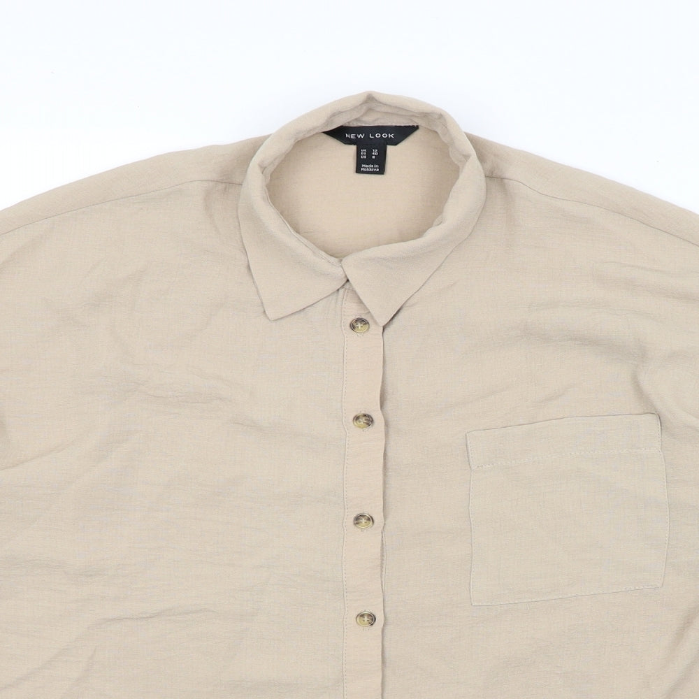 New Look Womens Brown   Basic Button-Up Size 12