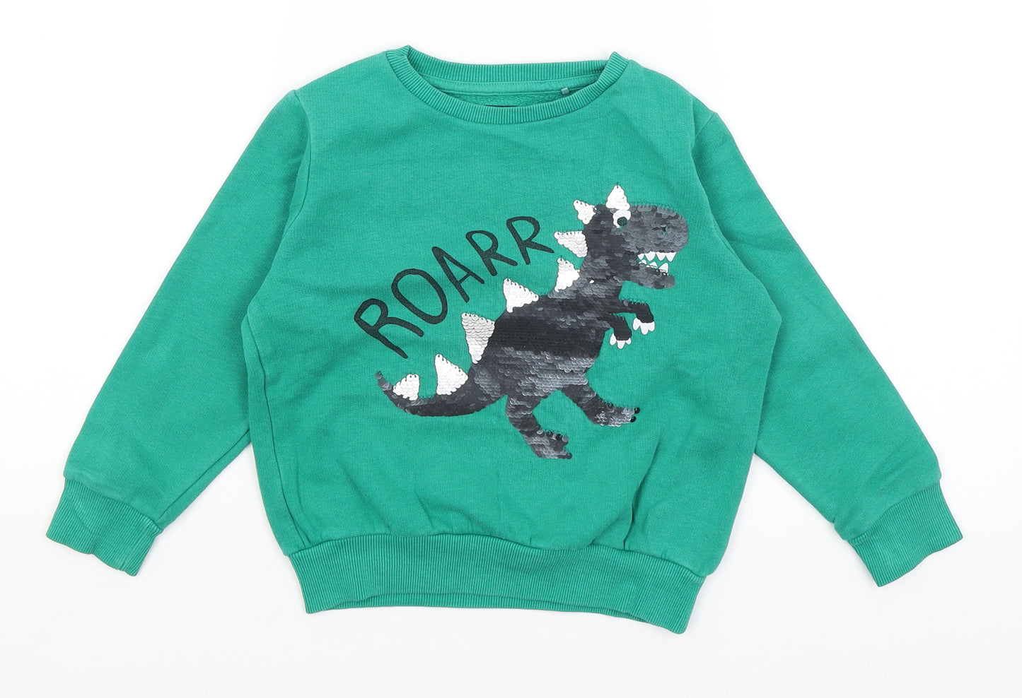 NEXT Boys Green   Pullover Jumper Size 3-4 Years  - Dinosaur