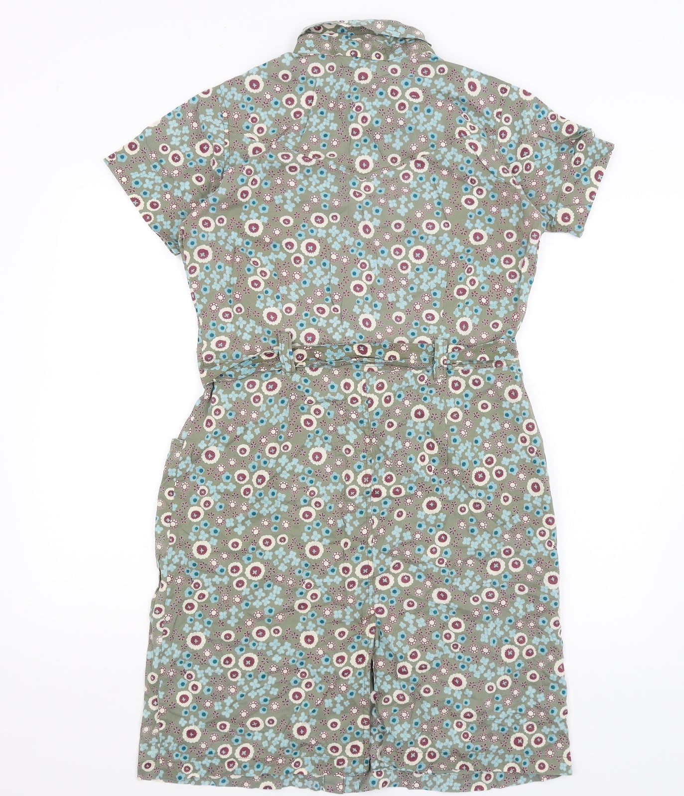 Editions Womens Green Floral  Shirt Dress  Size 14