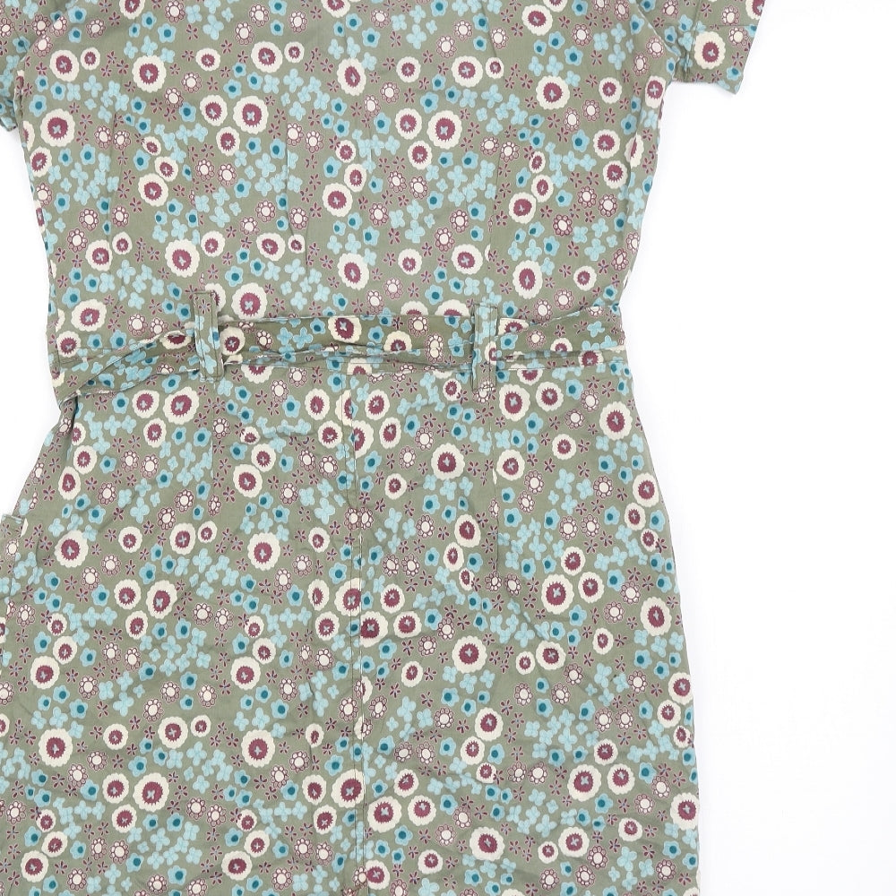 Editions Womens Green Floral  Shirt Dress  Size 14