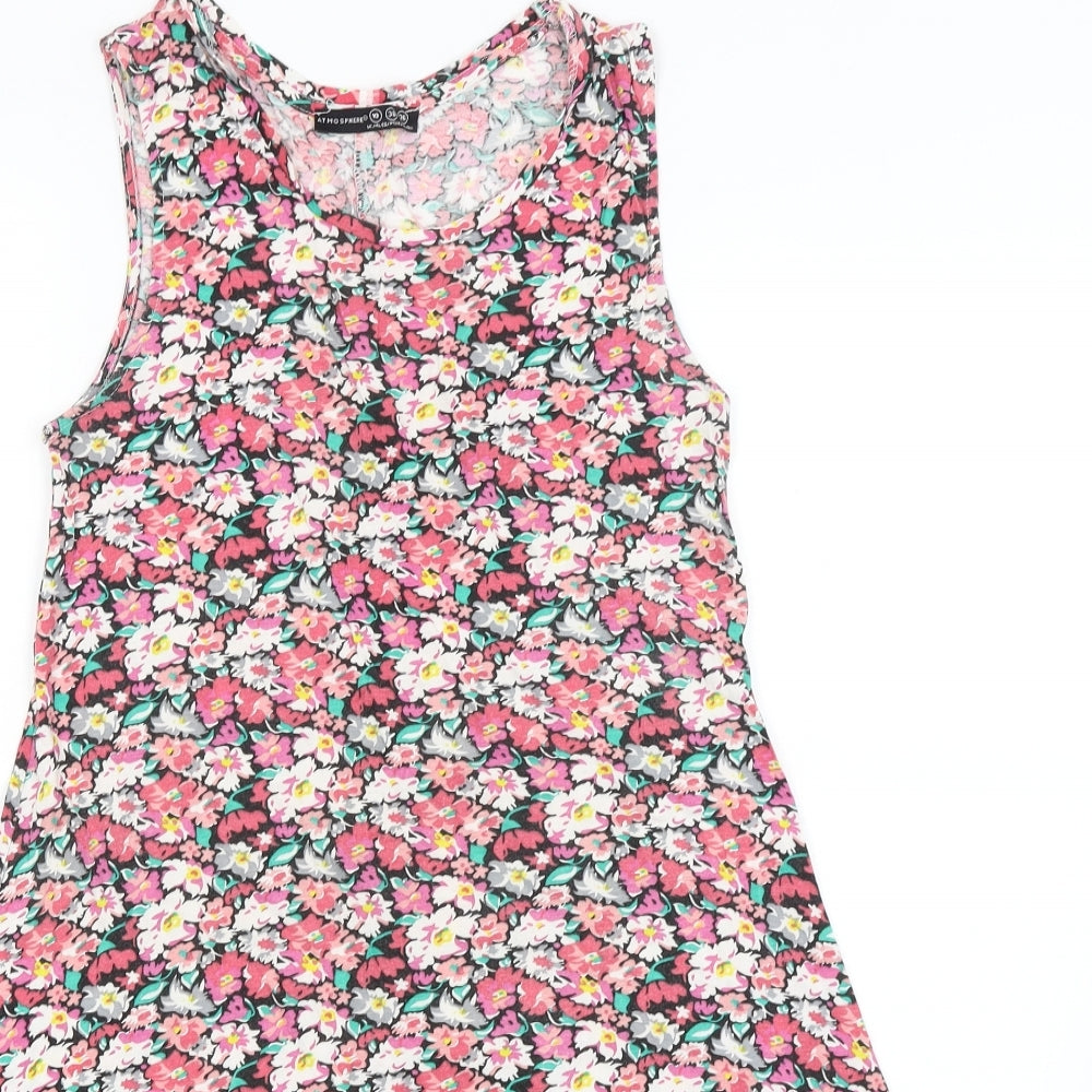 Atmosphere Womens Black Floral  Tank Dress  Size 10
