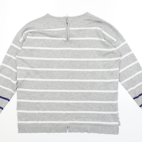 Verve Ami Womens Grey Striped  Pullover Jumper Size L
