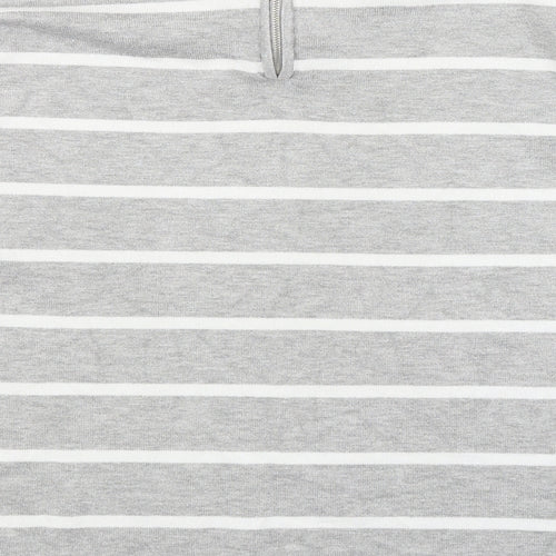 Verve Ami Womens Grey Striped  Pullover Jumper Size L