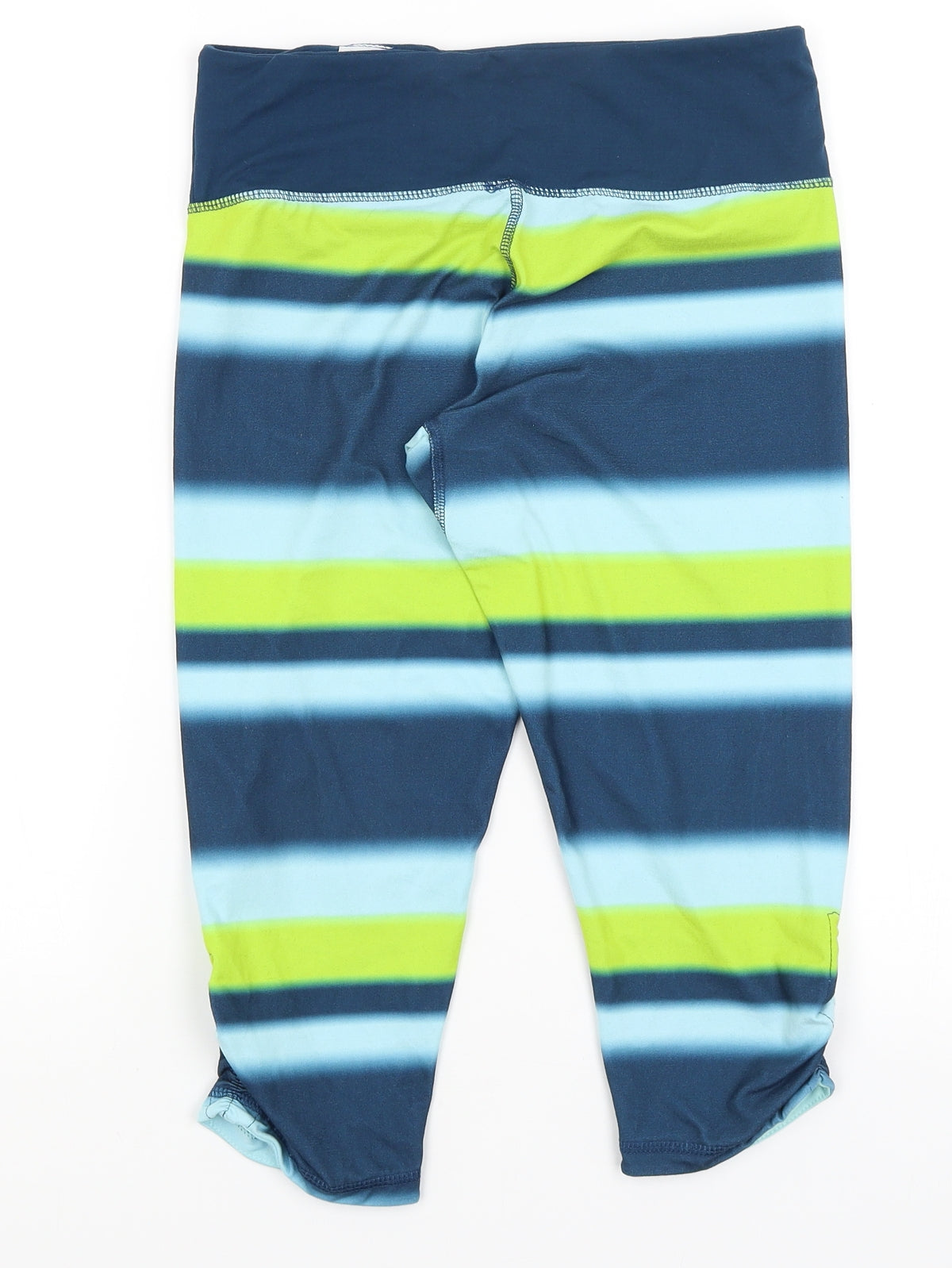 Crane Womens Blue Striped  Cropped Leggings Size 8 L26.5 in