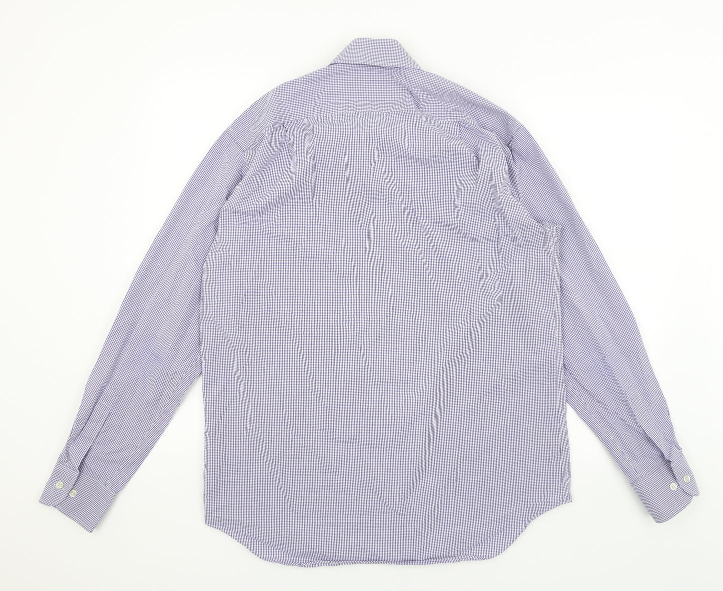 M&S Mens Purple Check   Dress Shirt Size 16