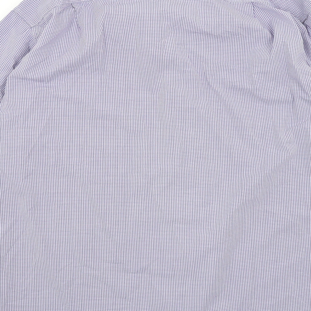 M&S Mens Purple Check   Dress Shirt Size 16