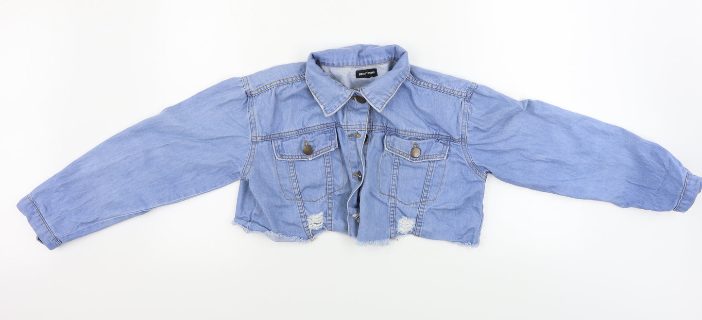 PRETTYLITTLETHING Womens Blue   Jacket Coat Size 6