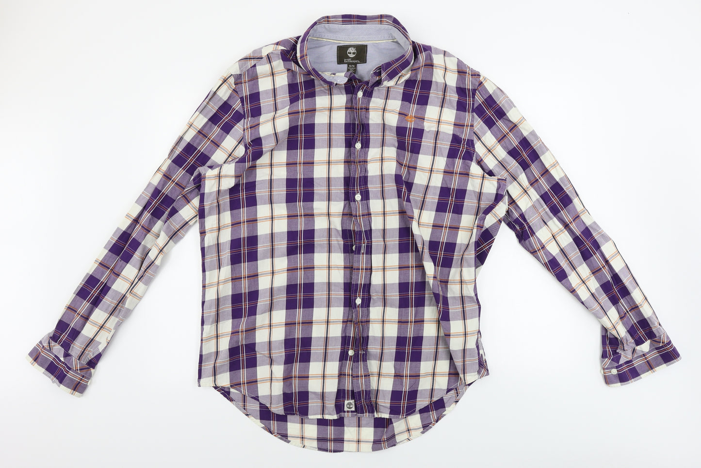 Timberland Mens White Check   Button-Up Size XL