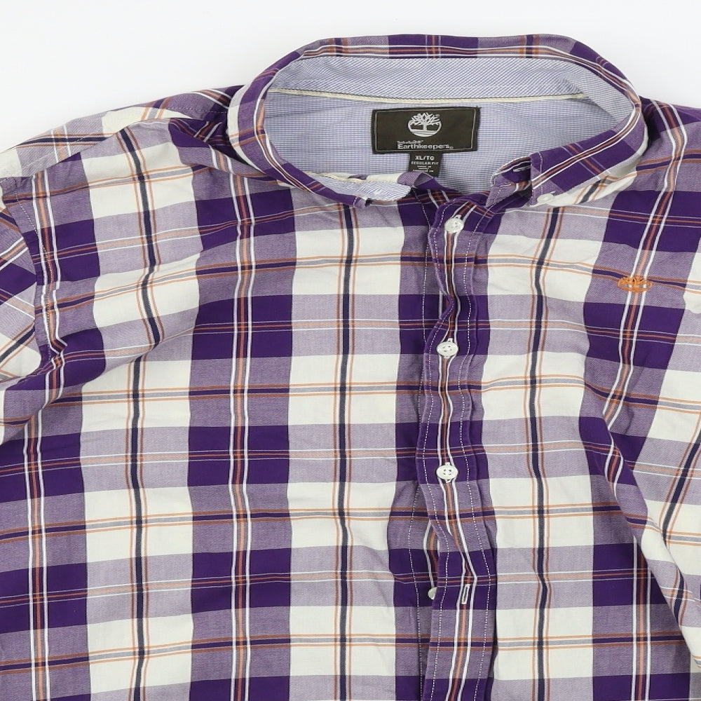 Timberland Mens White Check   Button-Up Size XL