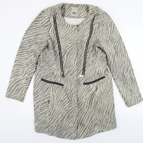 pbo  Womens Beige Animal Print  Jacket Coat Size 10