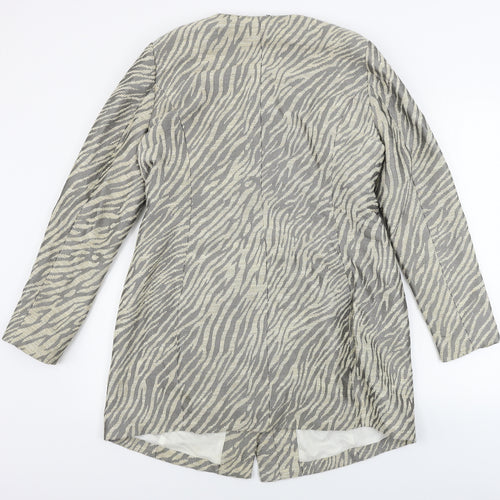 pbo  Womens Beige Animal Print  Jacket Coat Size 10