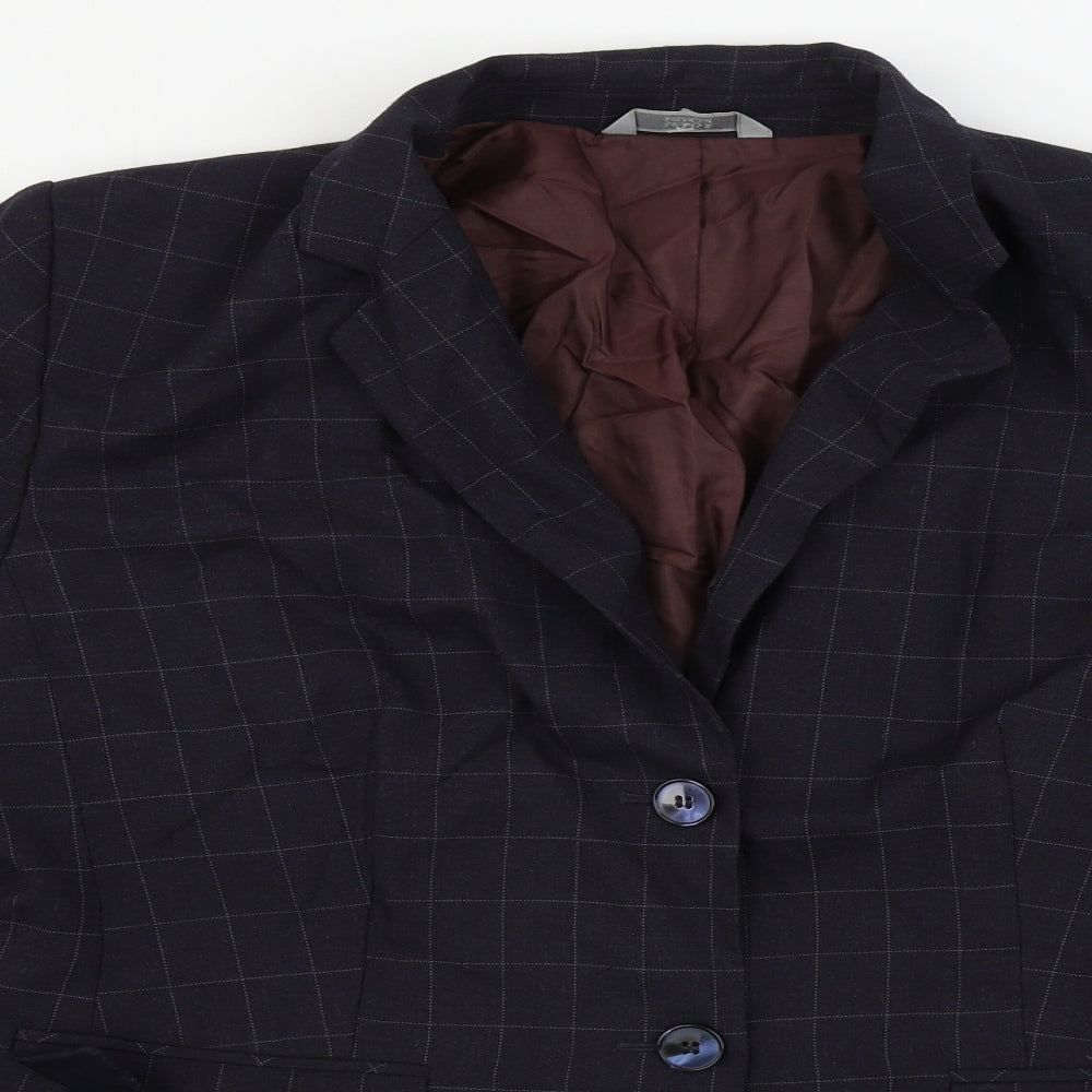 Marks and Spencer  Womens Black Check  Jacket Blazer Size 16