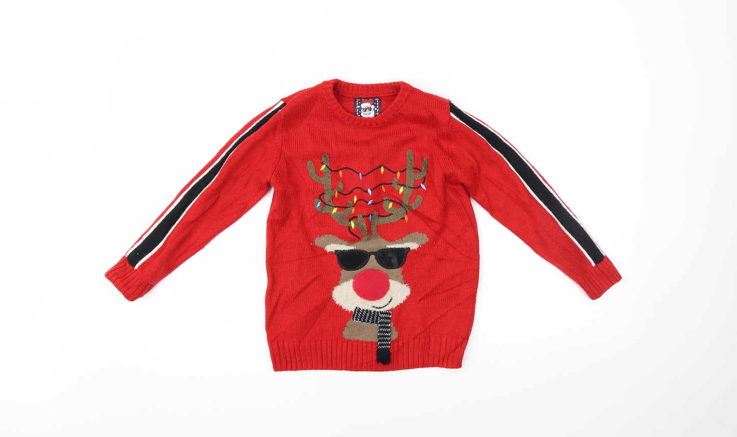F&F Boys Red   Pullover Jumper Size 6-7 Years