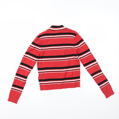 H&M Womens Red Striped  Basic Blouse Size S