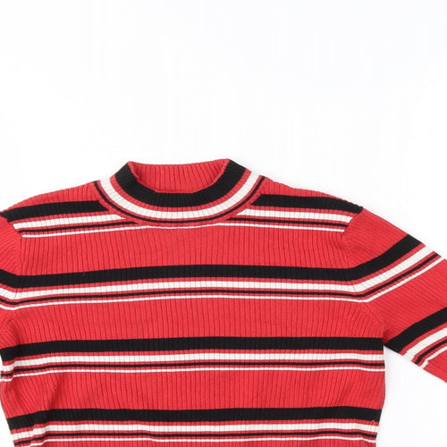 H&M Womens Red Striped  Basic Blouse Size S
