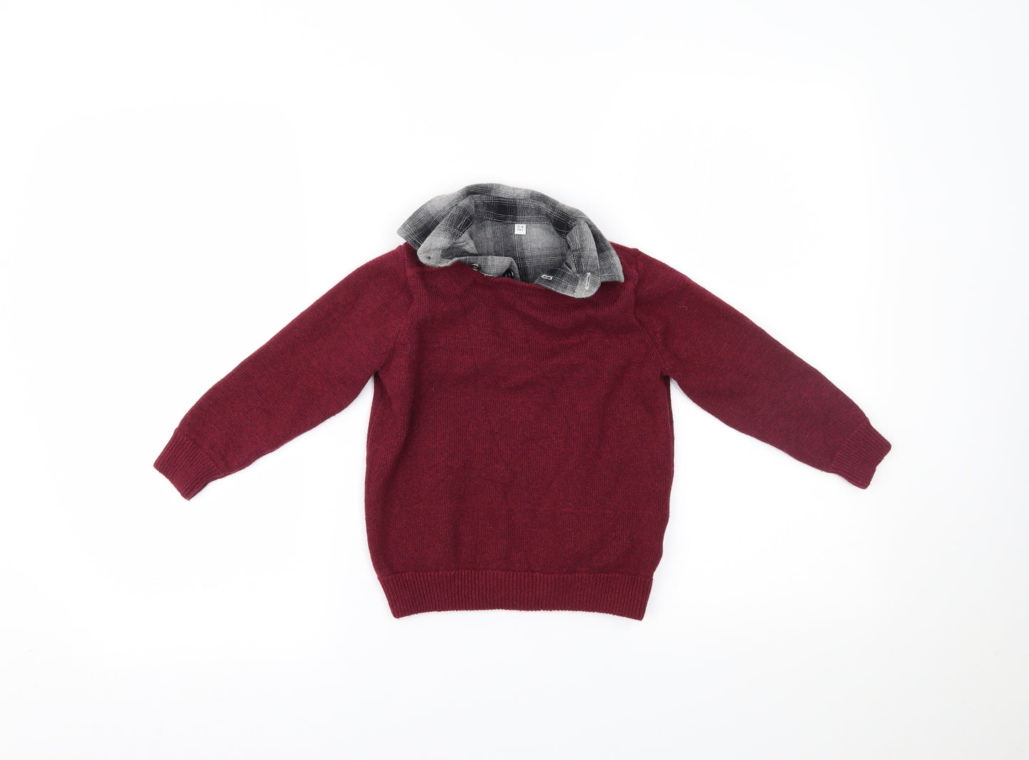 Marks and Spencer Boys Red   Pullover Jumper Size 3-4 Years