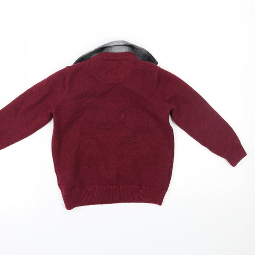 Marks and Spencer Boys Red   Pullover Jumper Size 3-4 Years