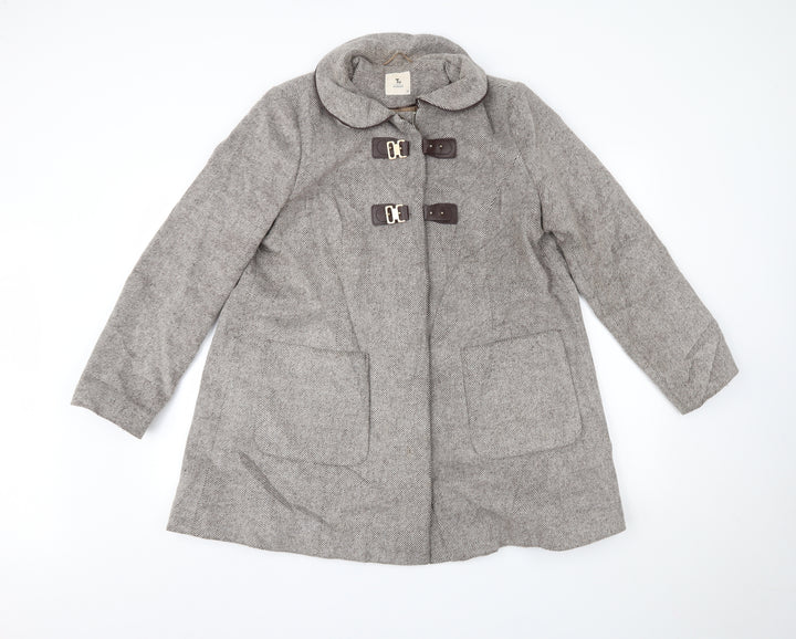 TU Womens Beige   Overcoat Coat Size 14