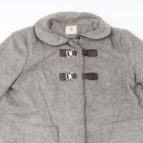 TU Womens Beige   Overcoat Coat Size 14