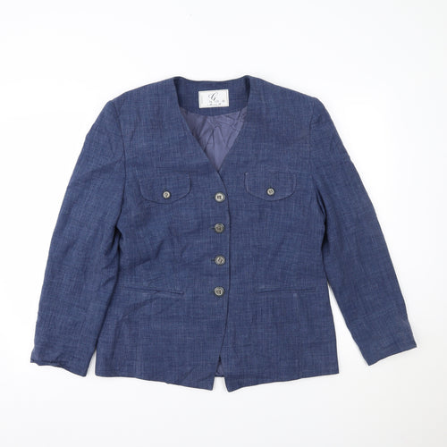 Gold by Michael H Womens Blue   Jacket Blazer Size 12