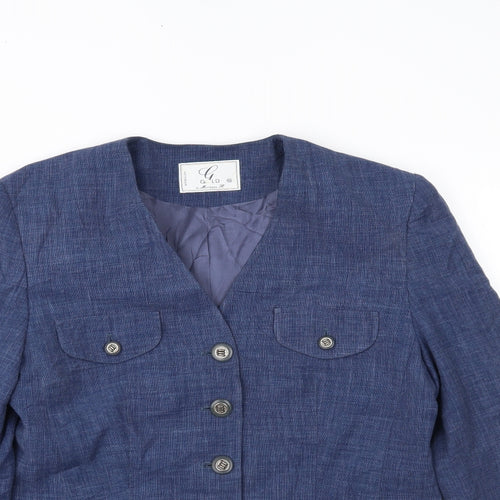 Gold by Michael H Womens Blue   Jacket Blazer Size 12