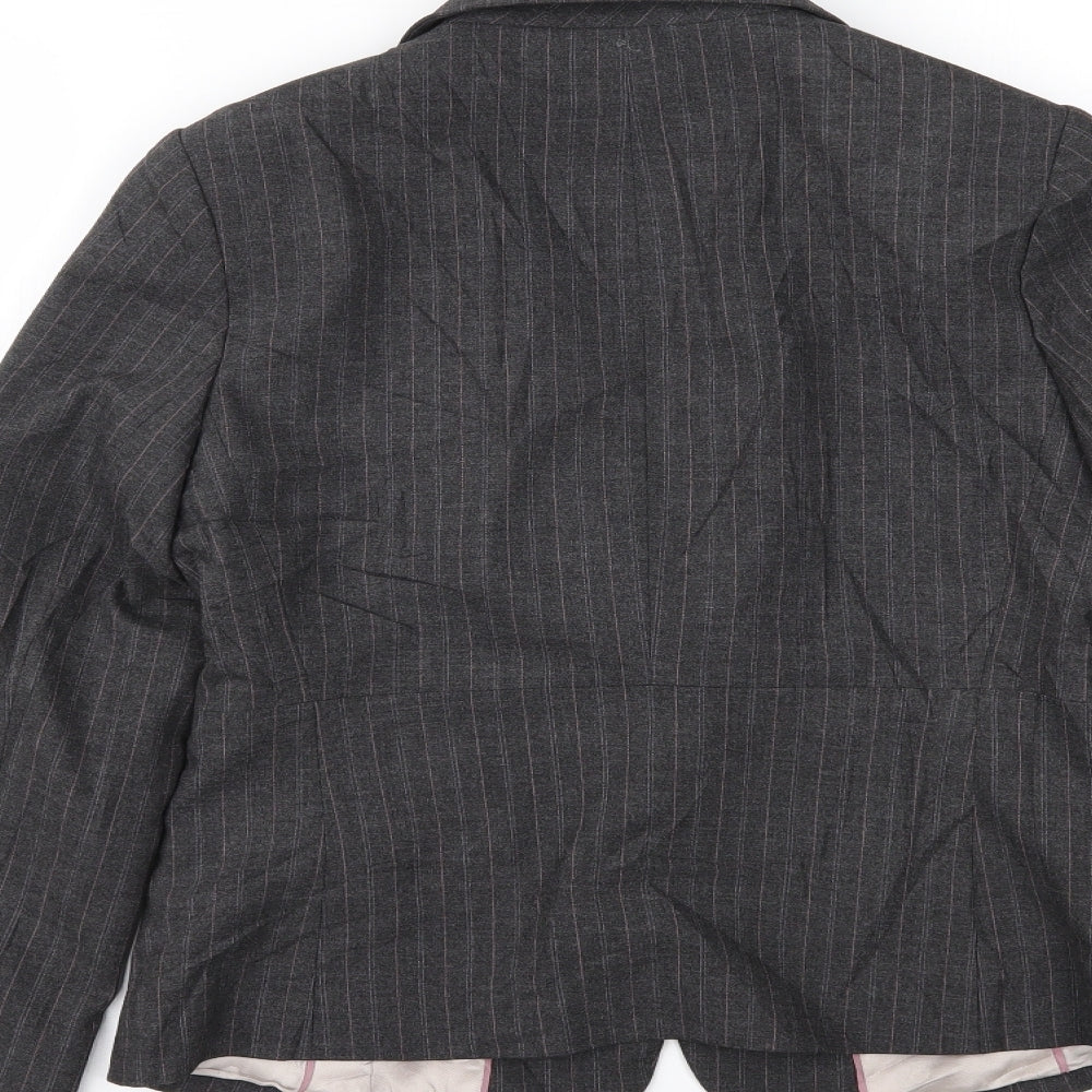 The Collection Womens Grey Striped  Jacket Blazer Size 8