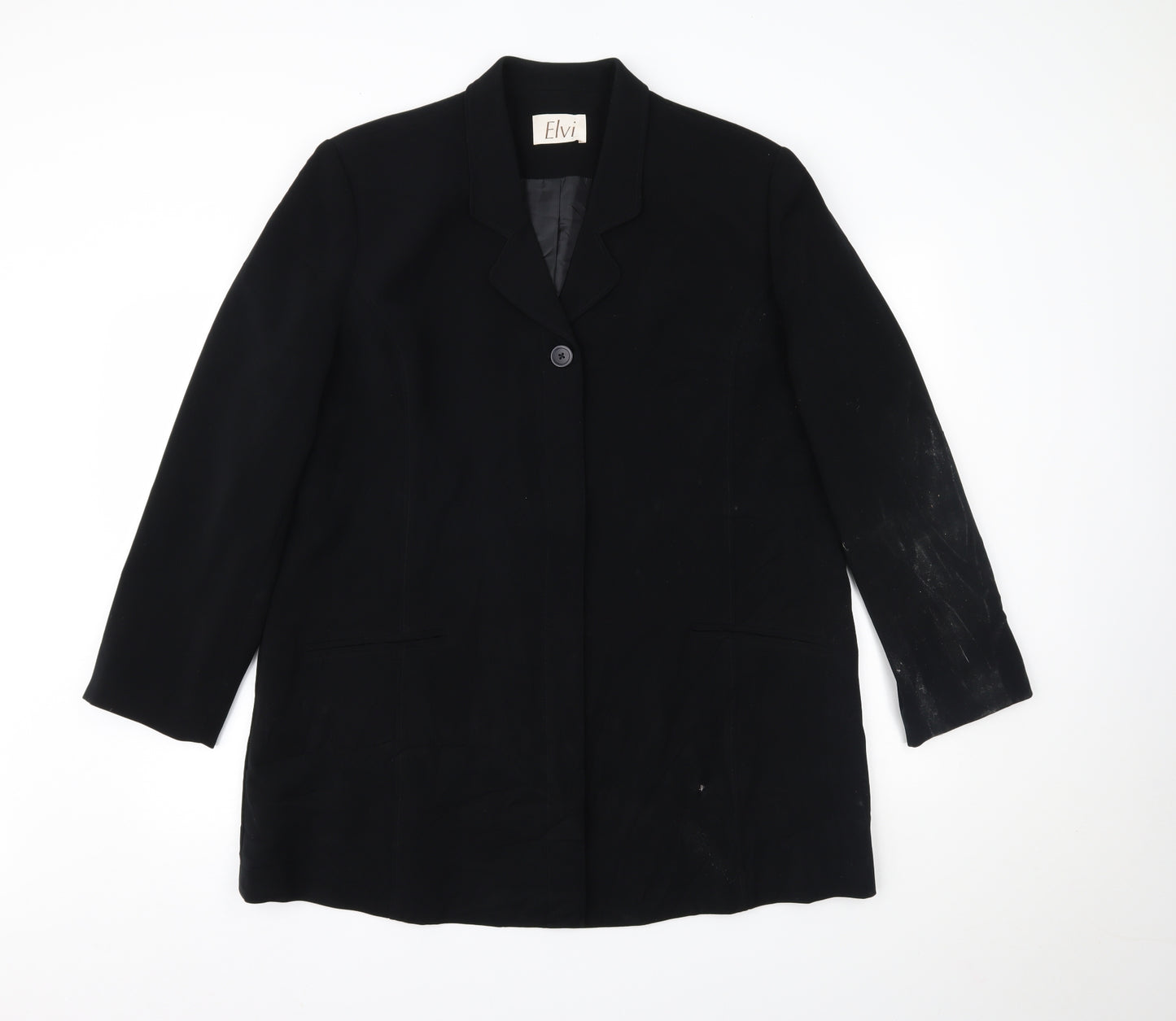 ELVI Womens Black   Overcoat Coat Size 22