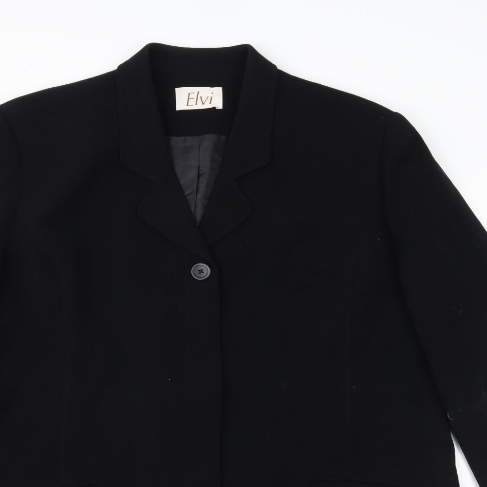 ELVI Womens Black   Overcoat Coat Size 22