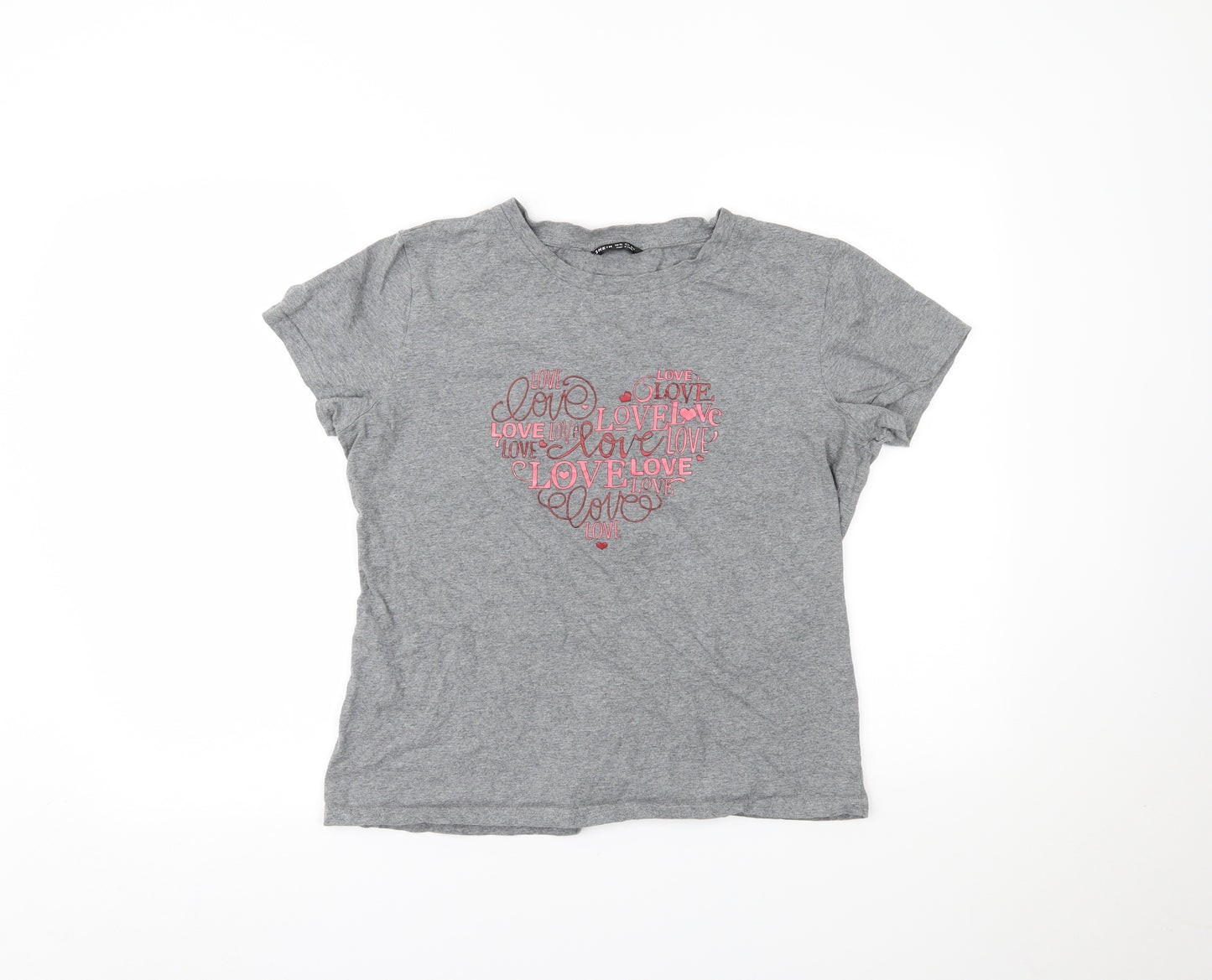 SheIn Womens Grey   Basic T-Shirt Size 2XL