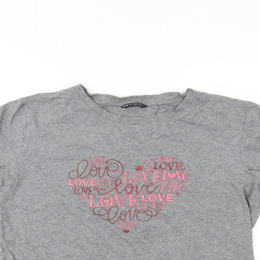 SheIn Womens Grey   Basic T-Shirt Size 2XL