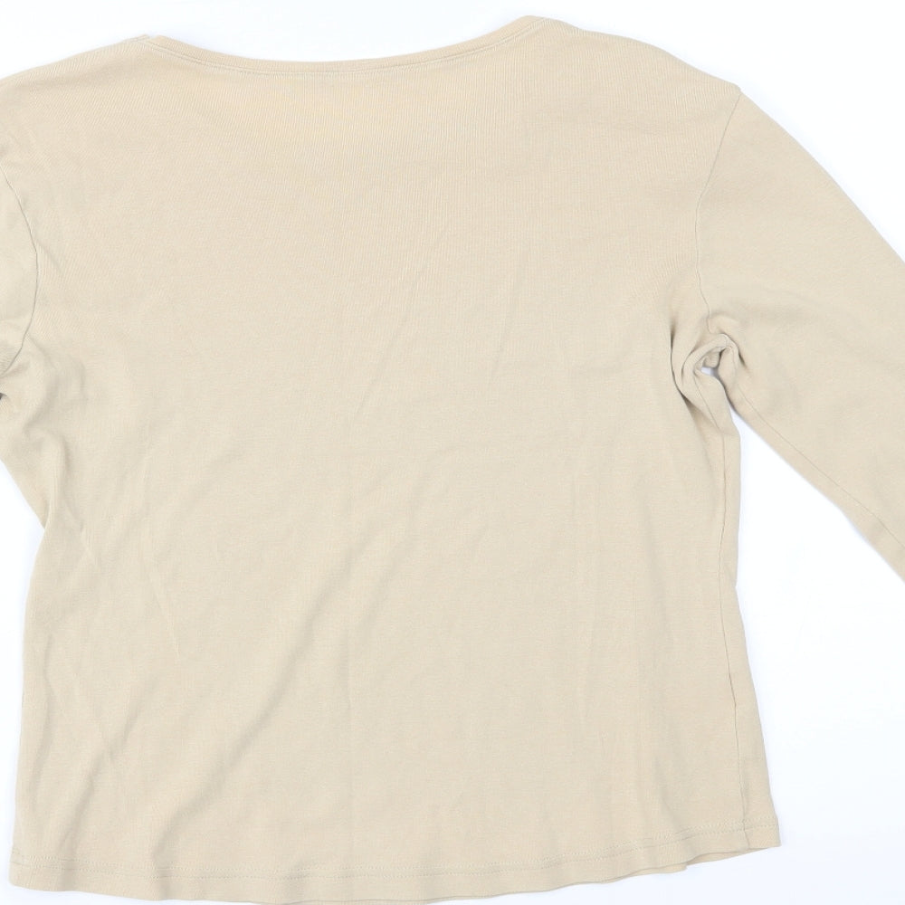 Preworn Womens Beige   Basic Blouse Size 14