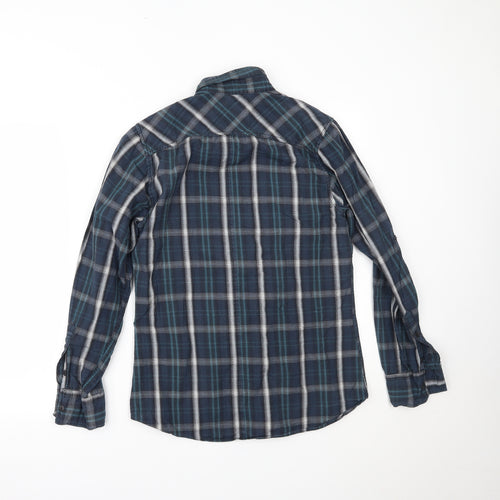 Primark Mens Blue Plaid   Button-Up Size S