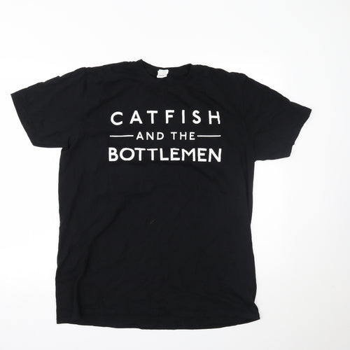 Gildan Mens Black    T-Shirt Size L