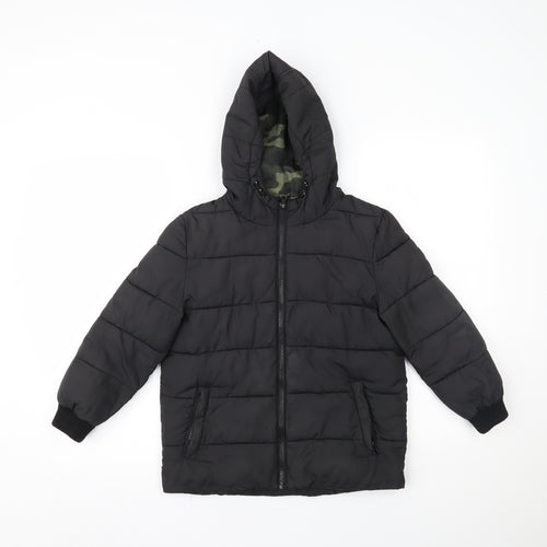 River Island Boys Black   Puffer Jacket Coat Size 7-8 Years