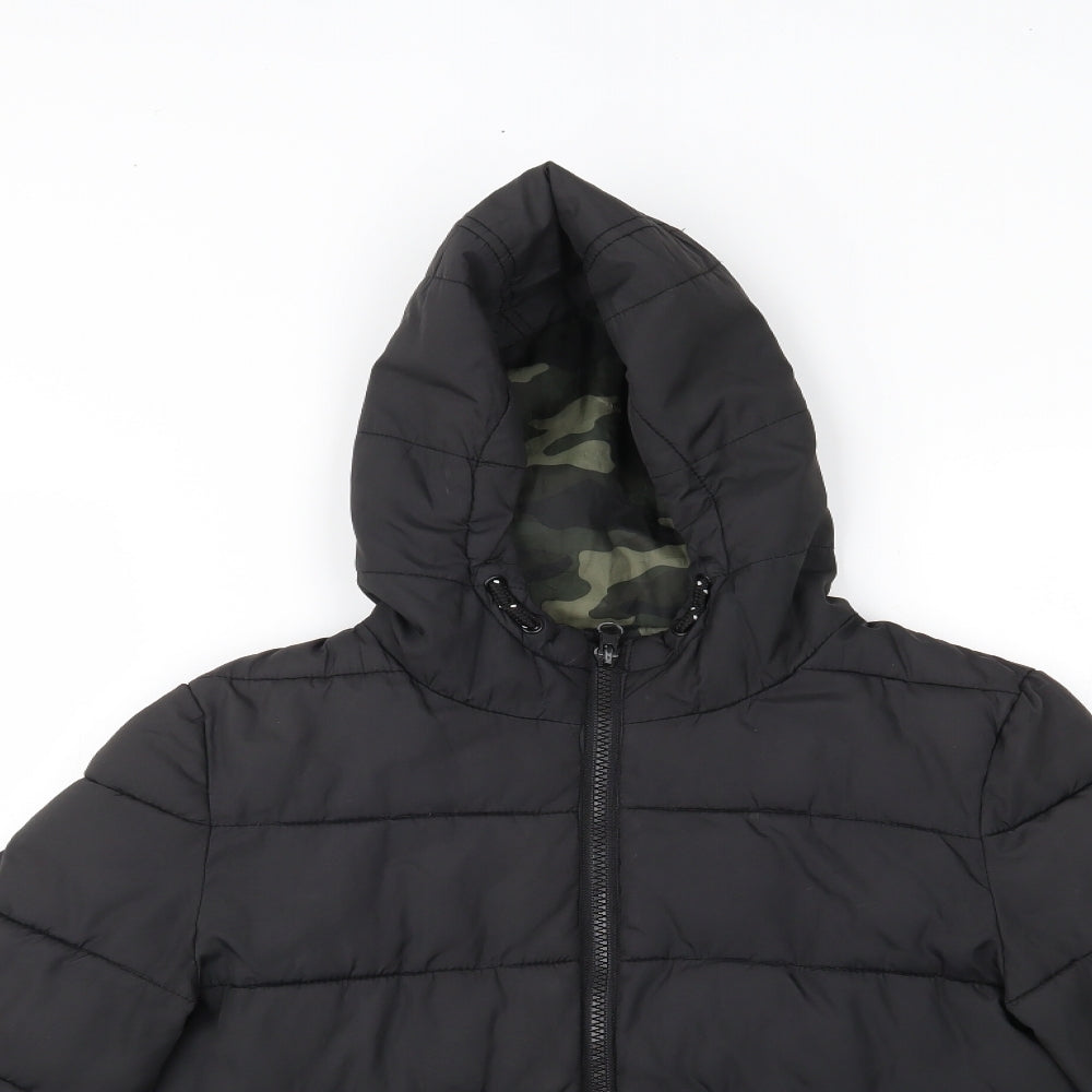 River Island Boys Black   Puffer Jacket Coat Size 7-8 Years