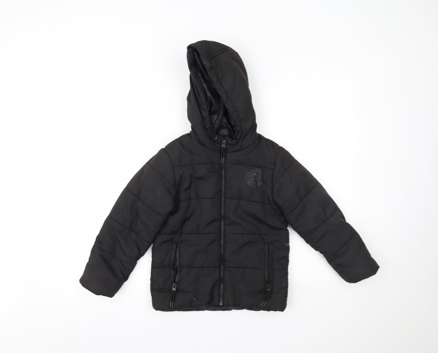 Matalan Boys Black   Puffer Jacket Coat Size 7 Years