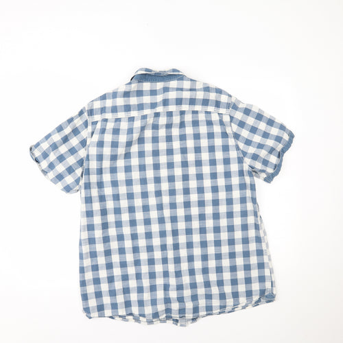 F&F Mens Blue Plaid   Button-Up Size XL